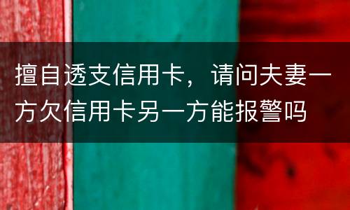 擅自透支信用卡，请问夫妻一方欠信用卡另一方能报警吗