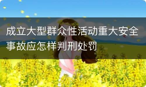 成立大型群众性活动重大安全事故应怎样判刑处罚