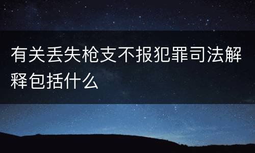 有关丢失枪支不报犯罪司法解释包括什么