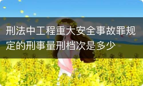 刑法中工程重大安全事故罪规定的刑事量刑档次是多少