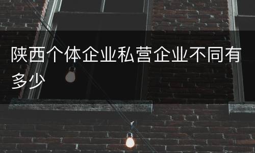 陕西个体企业私营企业不同有多少