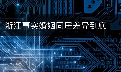 浙江事实婚姻同居差异到底