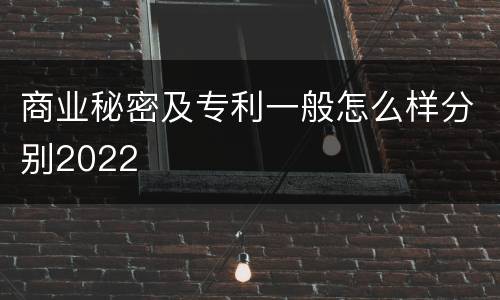 商业秘密及专利一般怎么样分别2022