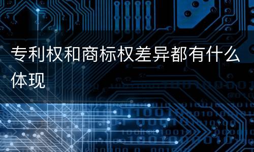 专利权和商标权差异都有什么体现