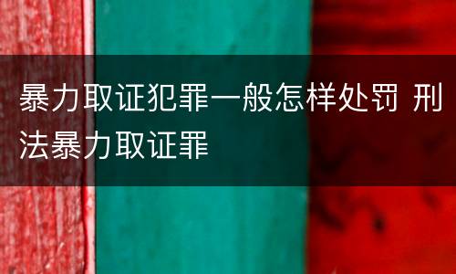 暴力取证犯罪一般怎样处罚 刑法暴力取证罪