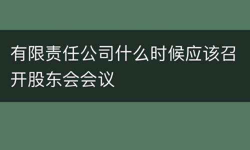 有限责任公司什么时候应该召开股东会会议