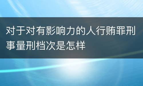 对于对有影响力的人行贿罪刑事量刑档次是怎样