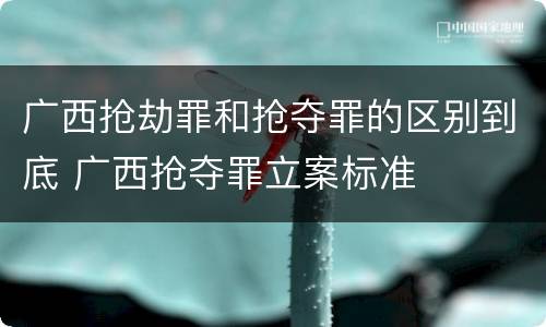 广西抢劫罪和抢夺罪的区别到底 广西抢夺罪立案标准