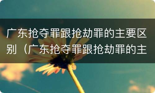 广东抢夺罪跟抢劫罪的主要区别（广东抢夺罪跟抢劫罪的主要区别是什么）