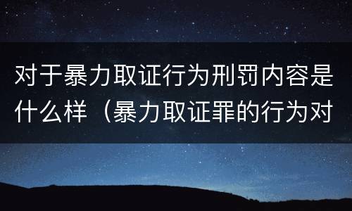 对于暴力取证行为刑罚内容是什么样（暴力取证罪的行为对象是）