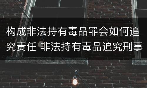 构成非法持有毒品罪会如何追究责任 非法持有毒品追究刑事责任吗