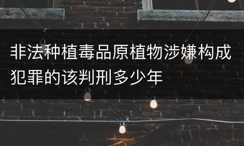 非法种植毒品原植物涉嫌构成犯罪的该判刑多少年