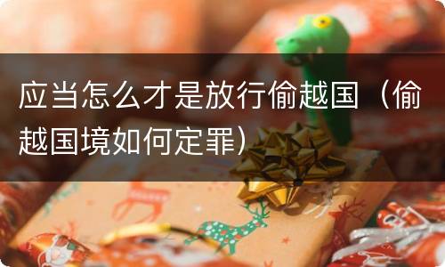 应当怎么才是放行偷越国（偷越国境如何定罪）