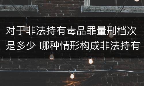 对于非法持有毒品罪量刑档次是多少 哪种情形构成非法持有毒品罪?