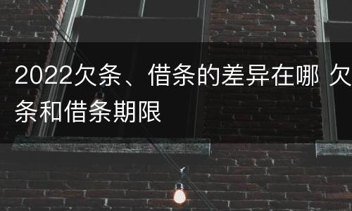 2022欠条、借条的差异在哪 欠条和借条期限