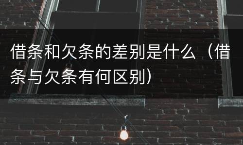 借条和欠条的差别是什么（借条与欠条有何区别）