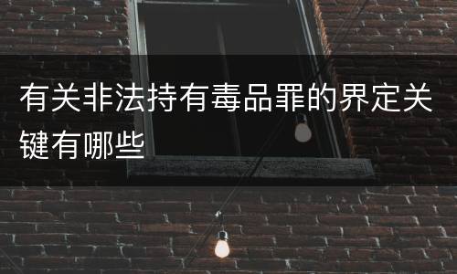 有关非法持有毒品罪的界定关键有哪些