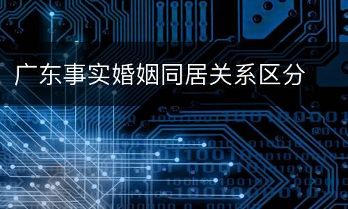 广东事实婚姻同居关系区分