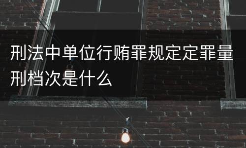 刑法中单位行贿罪规定定罪量刑档次是什么