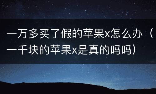 一万多买了假的苹果x怎么办（一千块的苹果x是真的吗吗）