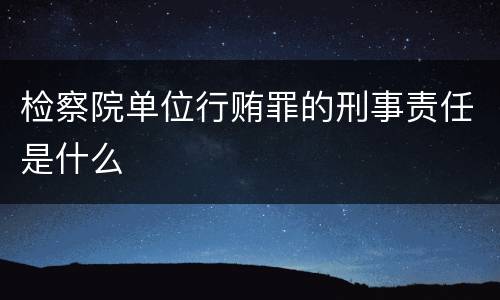 检察院单位行贿罪的刑事责任是什么