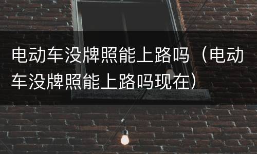 电动车没牌照能上路吗（电动车没牌照能上路吗现在）