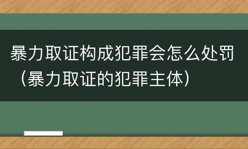 暴力取证构成犯罪会怎么处罚（暴力取证的犯罪主体）