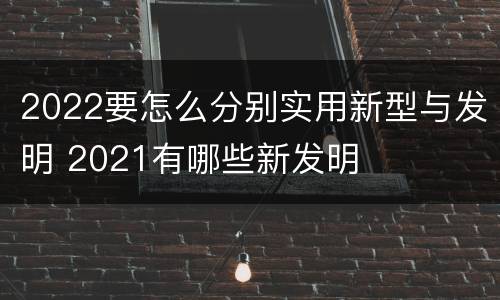 2022要怎么分别实用新型与发明 2021有哪些新发明