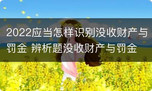 2022应当怎样识别没收财产与罚金 辨析题没收财产与罚金