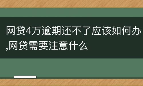 网贷4万逾期还不了应该如何办,网贷需要注意什么