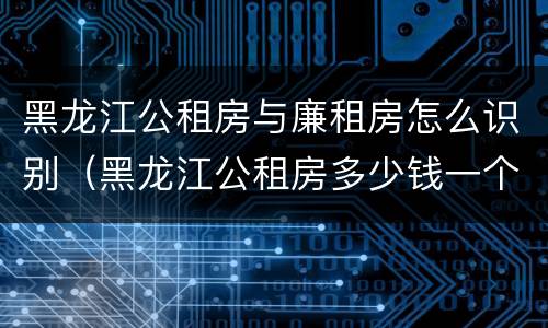 黑龙江公租房与廉租房怎么识别（黑龙江公租房多少钱一个月）
