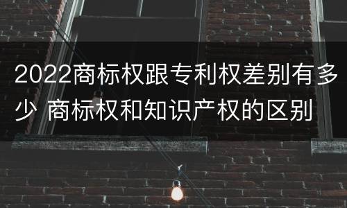 2022商标权跟专利权差别有多少 商标权和知识产权的区别