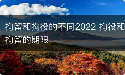 拘留和拘役的不同2022 拘役和拘留的期限