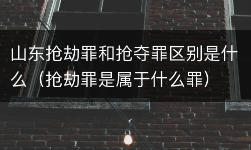 山东抢劫罪和抢夺罪区别是什么（抢劫罪是属于什么罪）