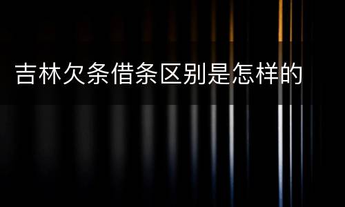 吉林欠条借条区别是怎样的