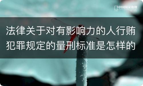 法律关于对有影响力的人行贿犯罪规定的量刑标准是怎样的