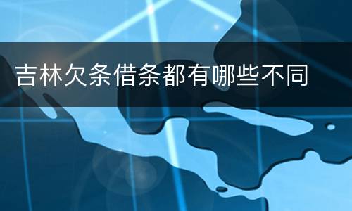 吉林欠条借条都有哪些不同
