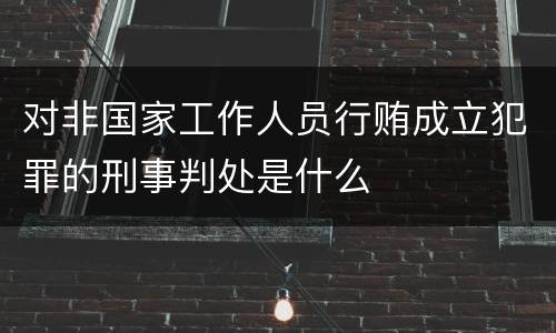 对非国家工作人员行贿成立犯罪的刑事判处是什么