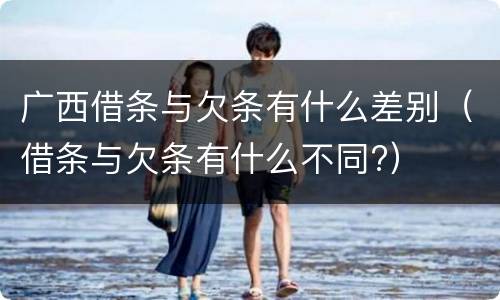 广西借条与欠条有什么差别（借条与欠条有什么不同?）