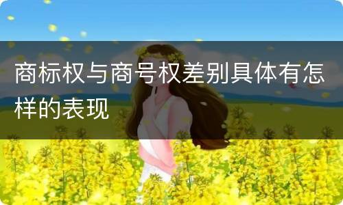 商标权与商号权差别具体有怎样的表现