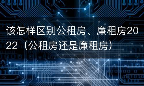 该怎样区别公租房、廉租房2022（公租房还是廉租房）