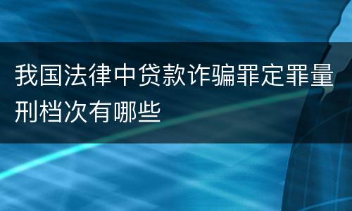 我国法律中贷款诈骗罪定罪量刑档次有哪些