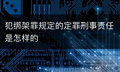 犯绑架罪规定的定罪刑事责任是怎样的