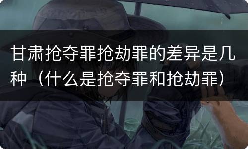 甘肃抢夺罪抢劫罪的差异是几种（什么是抢夺罪和抢劫罪）