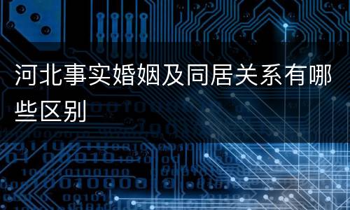 河北事实婚姻及同居关系有哪些区别