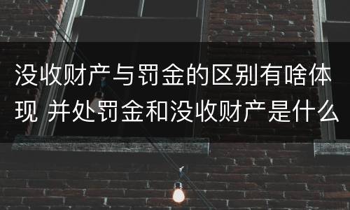 没收财产与罚金的区别有啥体现 并处罚金和没收财产是什么意思