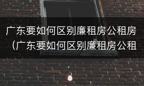广东要如何区别廉租房公租房（广东要如何区别廉租房公租房呢）