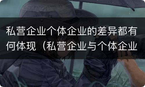 私营企业个体企业的差异都有何体现（私营企业与个体企业）