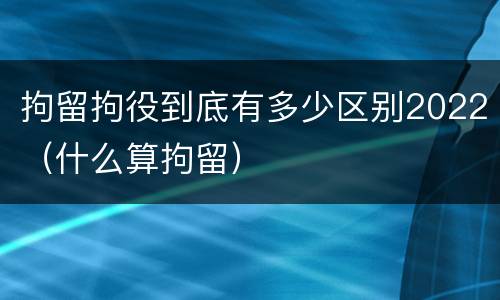 拘留拘役到底有多少区别2022（什么算拘留）