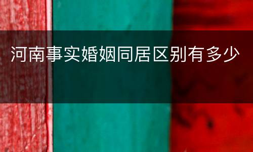 河南事实婚姻同居区别有多少